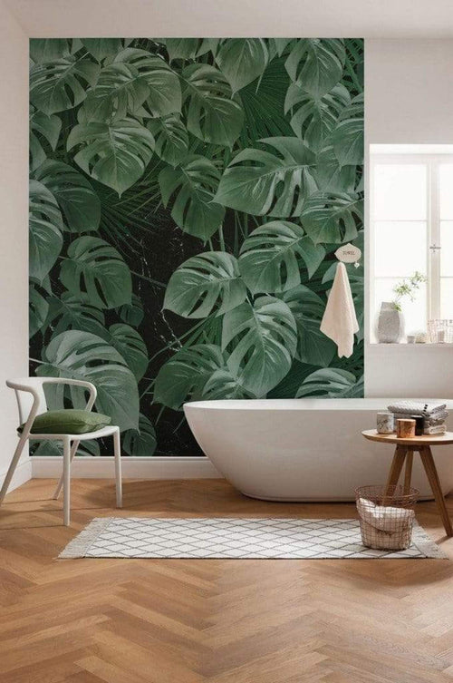 Komar Monstera on Marble Non Woven Wall Mural 200x250cm 2 Panels Ambiance | Yourdecoration.co.uk