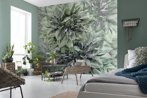 Komar Non Woven Wall Mural Inx6 036 Emerald Flowers Interieur | Yourdecoration.co.uk