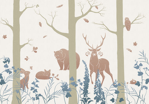 Komar Non Woven Wall Mural Inx8 065 Forest Animals | Yourdecoration.co.uk