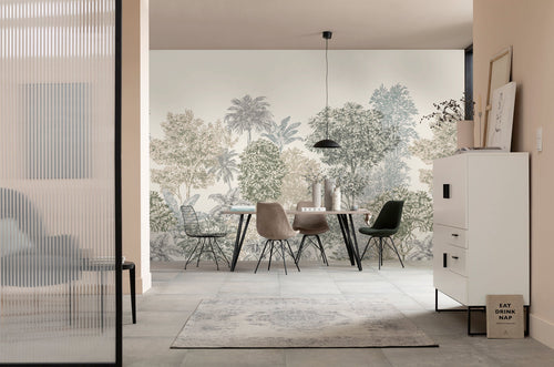 Komar Painted Palms Non Woven Wall Murals 300x250cm 3 panels Ambiance | Yourdecoration.co.uk