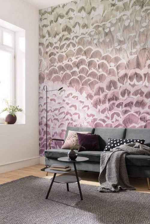 Komar Pale Feathers Non Woven Wall Mural 200x250cm 2 Panels Ambiance | Yourdecoration.co.uk