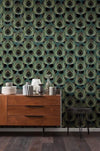 Komar Paon Vert Non Woven Wall Mural 200x280cm 4 Panels Ambiance | Yourdecoration.co.uk