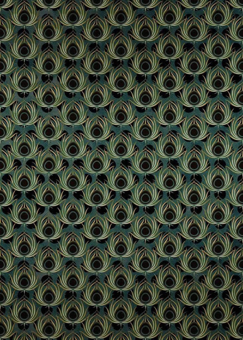 Komar Paon Vert Non Woven Wall Mural 200x280cm 4 Panels | Yourdecoration.co.uk