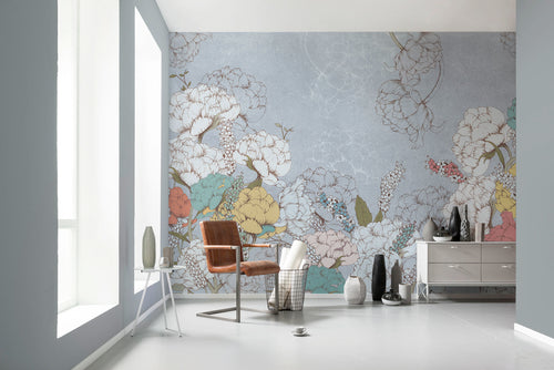 Komar Planting Peonies Non Woven Wall Murals 400x250cm 4 panels Ambiance | Yourdecoration.co.uk
