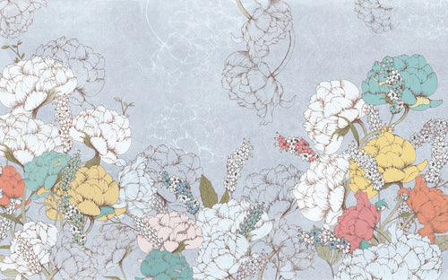 Komar Planting Peonies Non Woven Wall Murals 400x250cm 4 panels | Yourdecoration.co.uk