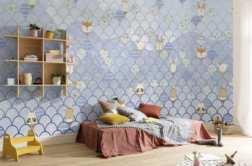 Komar Shelly Bluewave Non Woven Wall Mural 500x250cm 5 Panels Ambiance | Yourdecoration.co.uk