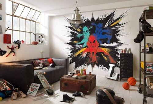 Komar Spider Man Color Explosion Non Woven Wall Mural 300x280cm 6 Panels Ambiance | Yourdecoration.co.uk
