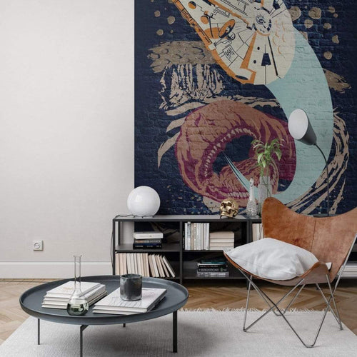 Komar Star Wars Classic Concrete Asteroid Worm Non Woven Wall Mural 200x280cm 4 Panels Ambiance | Yourdecoration.co.uk