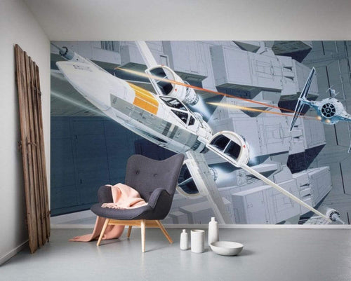 Komar Star Wars Classic RMQ X Wing vs TIE Fighter Non Woven Wall Mural 500x250cm 10 Panels Ambiance | Yourdecoration.co.uk