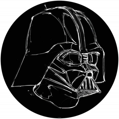 Komar Star Wars Ink Vader Self Adhesive Wall Mural 125x125cm Round | Yourdecoration.co.uk