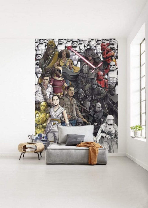 Komar Star Wars Retro Cartoon Non Woven Wall Mural 200x280cm 4 Panels Ambiance | Yourdecoration.co.uk