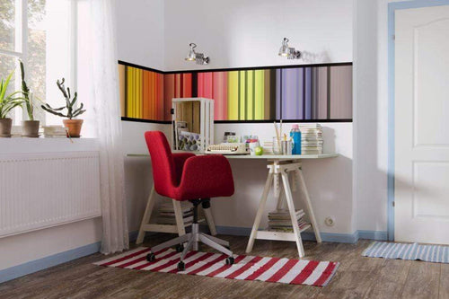 Komar Stripes Wall Mural 50x270cm 1 baan Ambiance | Yourdecoration.co.uk