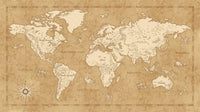 Komar Vintage World Map Non Woven Wall Mural 500x280cm 10 Panels | Yourdecoration.co.uk