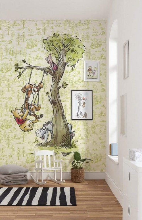 Komar Winnie Pooh in the wood Non Woven Wall Mural 200x280cm 4 Panels Ambiance | Yourdecoration.co.uk