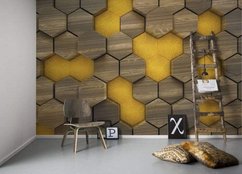 Komar Woodcomb Olive Non Woven Wall Mural 400x250cm 4 Panels Ambiance | Yourdecoration.co.uk