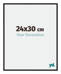 Miami Aluminium Photo Frame 24x30cm Black High Gloss Front Size | Yourdecoration.co.uk