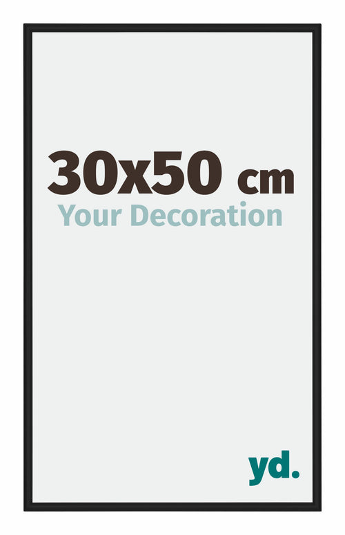 Miami Aluminium Photo Frame 30x50cm Black High Gloss Front Size | Yourdecoration.co.uk