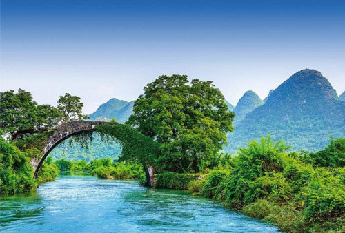 Wizard+Genius Bridge Crosses A River In China Non Woven Wall Mural 384x260cm 8 Panels | Yourdecoration.co.uk