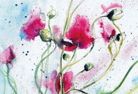 Wizard+Genius Poppies Watercolour Non Woven Wall Mural 384x260cm 8 Panels | Yourdecoration.co.uk