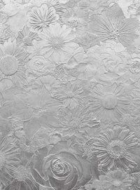 Wizard+Genius Silver Flowers Non Woven Wall Mural 192x260cm 4 Panels | Yourdecoration.co.uk