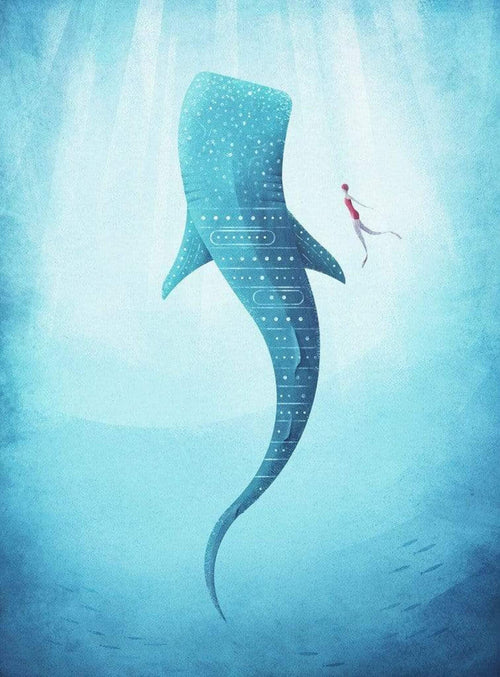 Wizard+Genius The Whale Shark Non Woven Wall Mural 192x260cm 4 Panels | Yourdecoration.co.uk