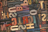 Wizard+Genius Vintage Letters Non Woven Wall Mural 384x260cm 8 Panels | Yourdecoration.co.uk