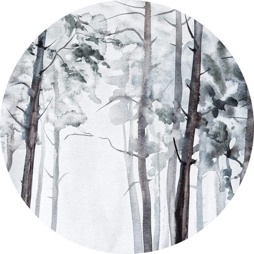 Wizard+Genius Watercolour Forest Non Woven Wall Mural 140x140cm Round | Yourdecoration.co.uk