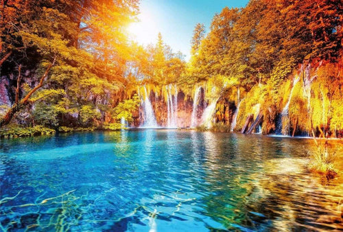 Wizard+Genius Waterfall And Lake In Croatia Non Woven Wall Mural 384x260cm 8 Panels | Yourdecoration.co.uk