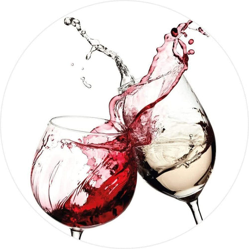 Wizard+Genius Wine Glasses Non Woven Wall Mural 140x140cm Round | Yourdecoration.co.uk