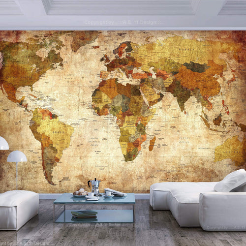 Wall Mural - Old World Map 200x140cm - Non-Woven Murals